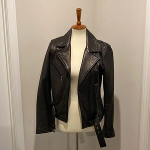 Black leather Calvin Klein Jacket